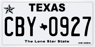 TX license plate CBY0927