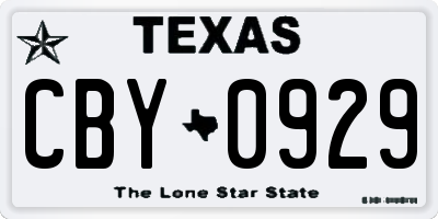 TX license plate CBY0929