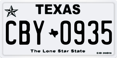 TX license plate CBY0935