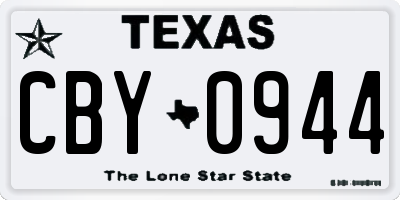 TX license plate CBY0944
