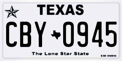 TX license plate CBY0945