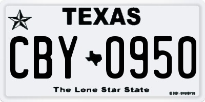 TX license plate CBY0950