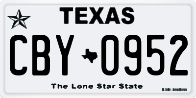 TX license plate CBY0952