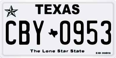 TX license plate CBY0953