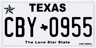 TX license plate CBY0955