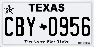 TX license plate CBY0956
