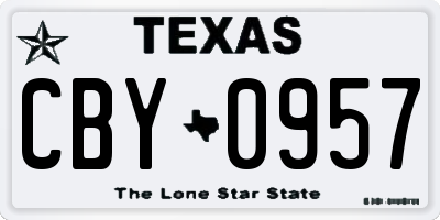 TX license plate CBY0957