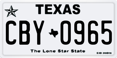 TX license plate CBY0965