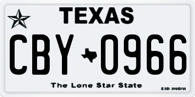 TX license plate CBY0966
