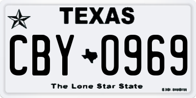 TX license plate CBY0969