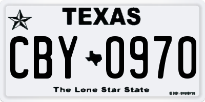 TX license plate CBY0970