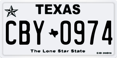 TX license plate CBY0974