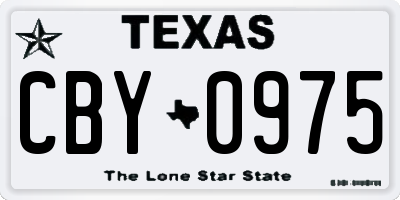 TX license plate CBY0975