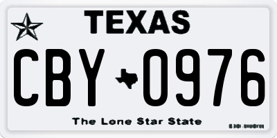 TX license plate CBY0976