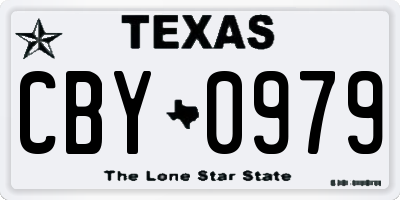 TX license plate CBY0979
