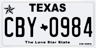 TX license plate CBY0984