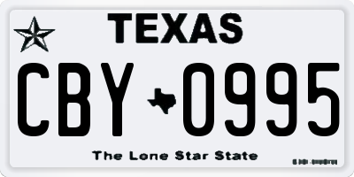 TX license plate CBY0995