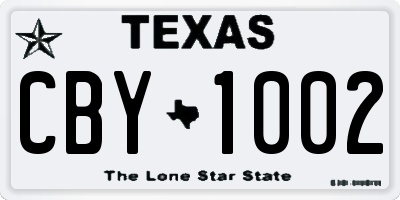 TX license plate CBY1002