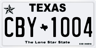 TX license plate CBY1004