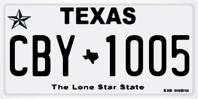 TX license plate CBY1005