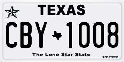 TX license plate CBY1008