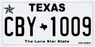 TX license plate CBY1009