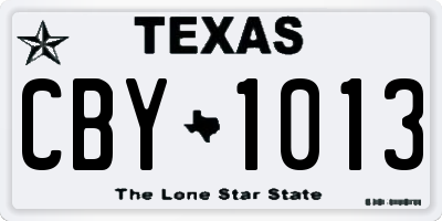 TX license plate CBY1013