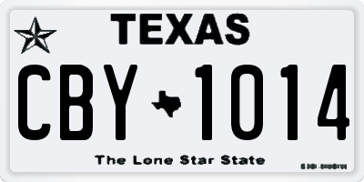 TX license plate CBY1014