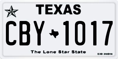 TX license plate CBY1017