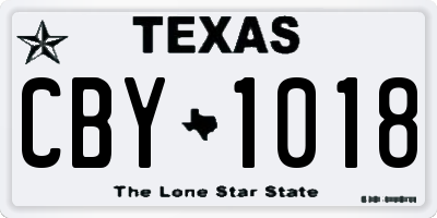 TX license plate CBY1018