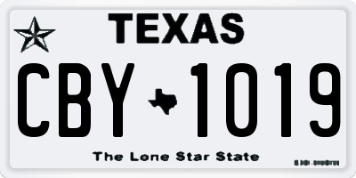 TX license plate CBY1019
