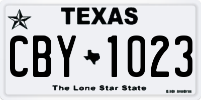 TX license plate CBY1023