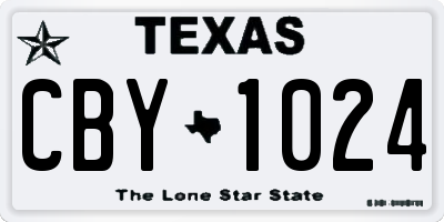 TX license plate CBY1024