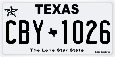TX license plate CBY1026