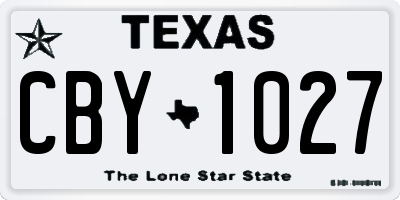 TX license plate CBY1027