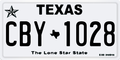 TX license plate CBY1028