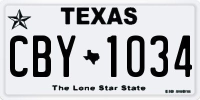 TX license plate CBY1034