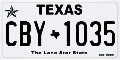 TX license plate CBY1035