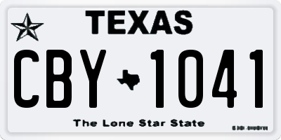 TX license plate CBY1041