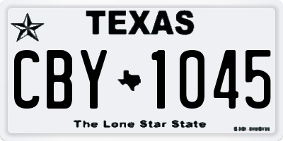 TX license plate CBY1045