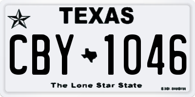 TX license plate CBY1046