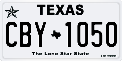 TX license plate CBY1050