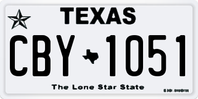 TX license plate CBY1051