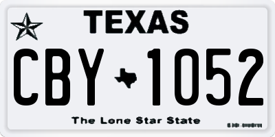 TX license plate CBY1052