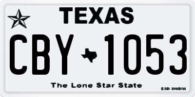 TX license plate CBY1053