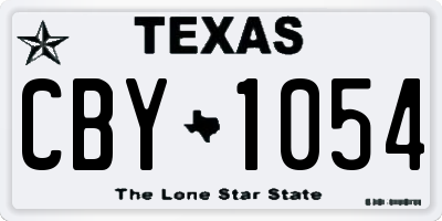 TX license plate CBY1054