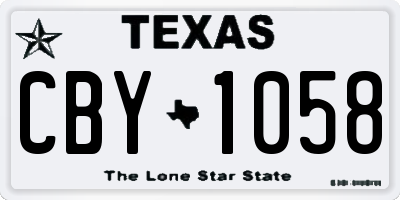 TX license plate CBY1058