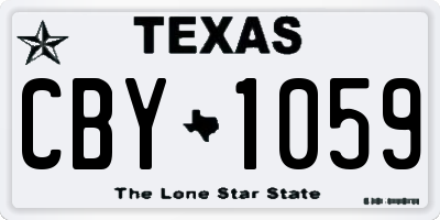 TX license plate CBY1059