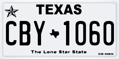 TX license plate CBY1060