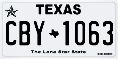 TX license plate CBY1063